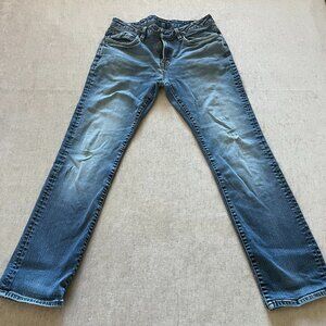 Buffalo David Bitton Jeans Men 33x32 Blue Denim Straight Six Stretch Cotton